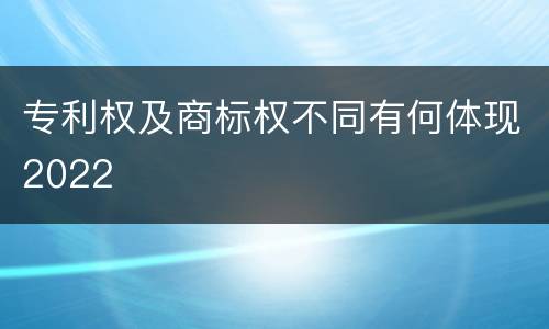 专利权及商标权不同有何体现2022
