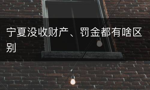 宁夏没收财产、罚金都有啥区别