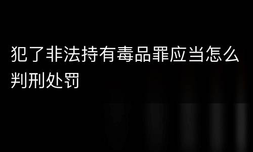 犯了非法持有毒品罪应当怎么判刑处罚