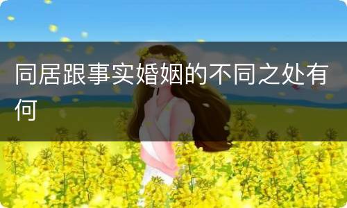 同居跟事实婚姻的不同之处有何