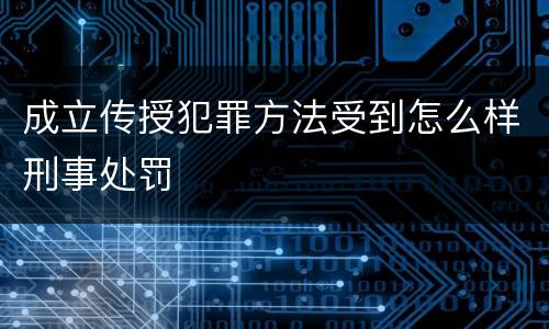 成立传授犯罪方法受到怎么样刑事处罚