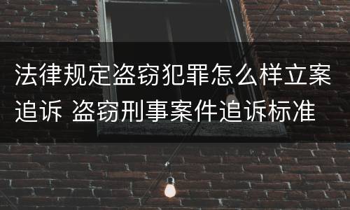 法律规定盗窃犯罪怎么样立案追诉 盗窃刑事案件追诉标准