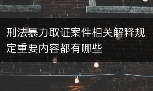 刑法暴力取证案件相关解释规定重要内容都有哪些