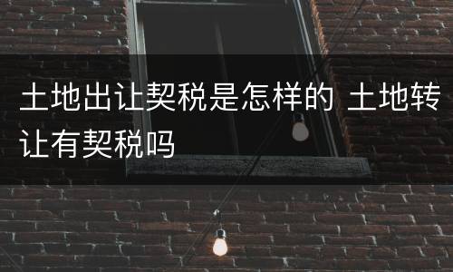 土地出让契税是怎样的 土地转让有契税吗