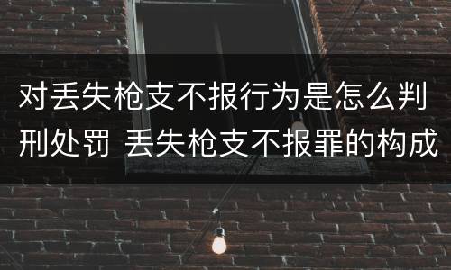 对丢失枪支不报行为是怎么判刑处罚 丢失枪支不报罪的构成要件