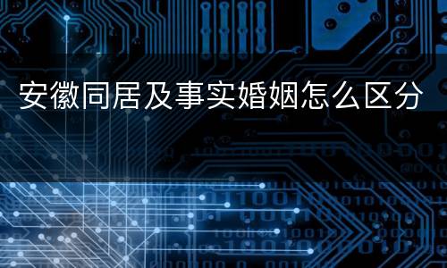 安徽同居及事实婚姻怎么区分