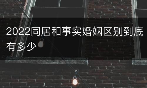 2022同居和事实婚姻区别到底有多少
