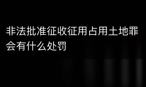 非法批准征收征用占用土地罪会有什么处罚