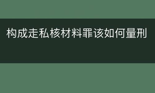 构成走私核材料罪该如何量刑