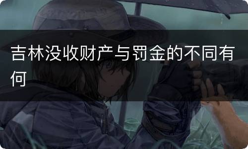 吉林没收财产与罚金的不同有何
