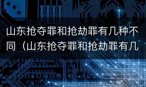 山东抢夺罪和抢劫罪有几种不同（山东抢夺罪和抢劫罪有几种不同吗）