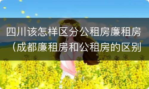 四川该怎样区分公租房廉租房（成都廉租房和公租房的区别）