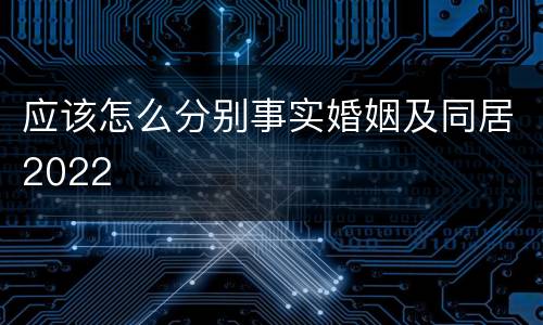应该怎么分别事实婚姻及同居2022