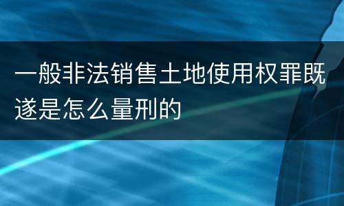 一般非法销售土地使用权罪既遂是怎么量刑的
