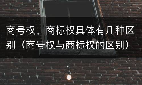 商号权、商标权具体有几种区别（商号权与商标权的区别）