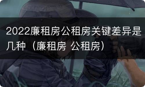 2022廉租房公租房关键差异是几种（廉租房 公租房）