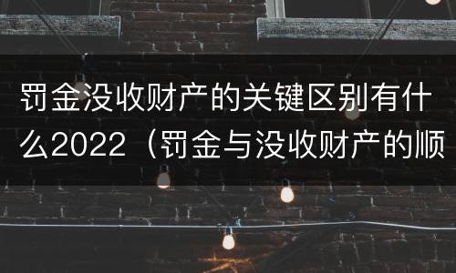罚金没收财产的关键区别有什么2022（罚金与没收财产的顺序）
