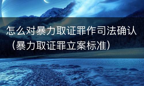 怎么对暴力取证罪作司法确认（暴力取证罪立案标准）