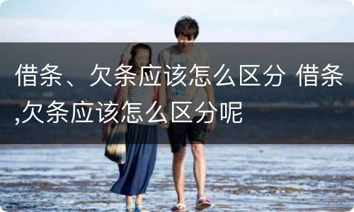 借条、欠条应该怎么区分 借条,欠条应该怎么区分呢
