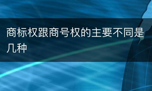 商标权跟商号权的主要不同是几种