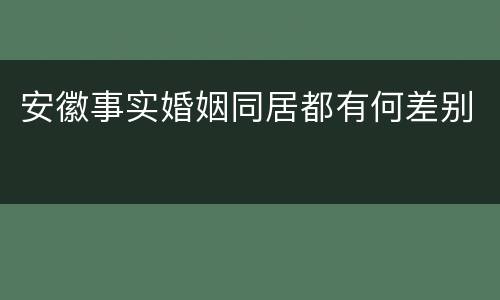 安徽事实婚姻同居都有何差别