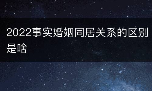 2022事实婚姻同居关系的区别是啥