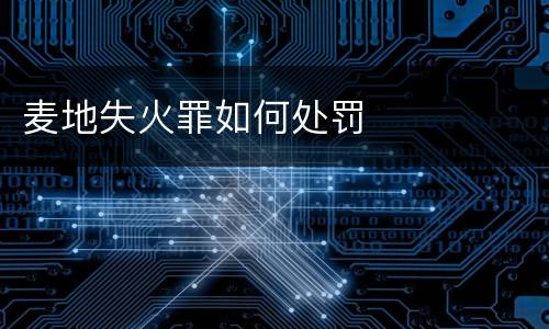 麦地失火罪如何处罚