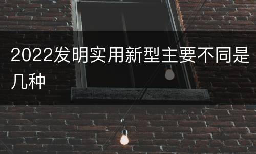 2022发明实用新型主要不同是几种
