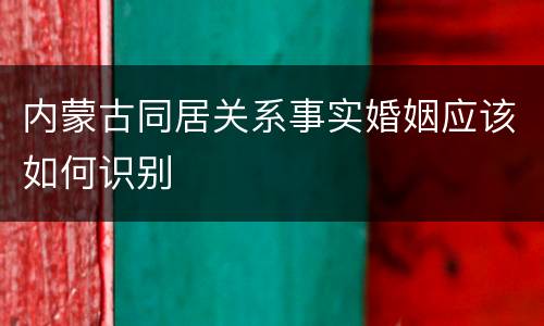 内蒙古同居关系事实婚姻应该如何识别