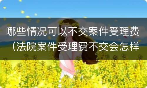 哪些情况可以不交案件受理费（法院案件受理费不交会怎样）