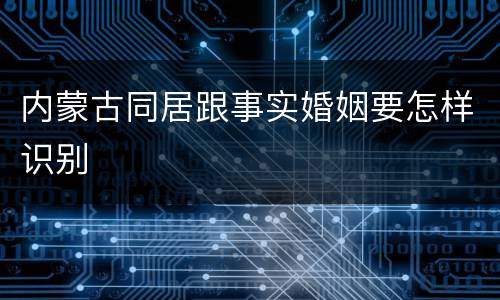 内蒙古同居跟事实婚姻要怎样识别