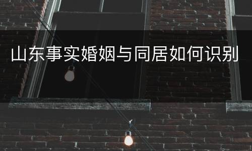 山东事实婚姻与同居如何识别