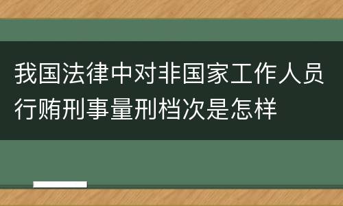 我国法律中对非国家工作人员行贿刑事量刑档次是怎样