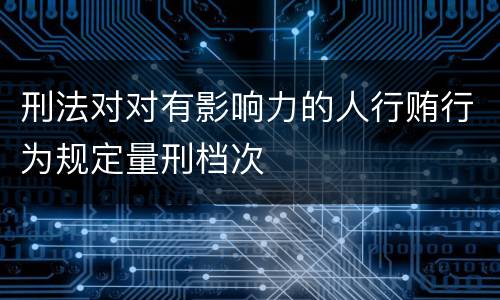 刑法对对有影响力的人行贿行为规定量刑档次