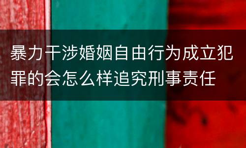 暴力干涉婚姻自由行为成立犯罪的会怎么样追究刑事责任