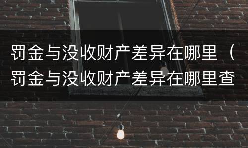 罚金与没收财产差异在哪里（罚金与没收财产差异在哪里查询）