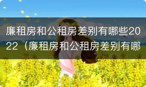 廉租房和公租房差别有哪些2022（廉租房和公租房差别有哪些2022年）