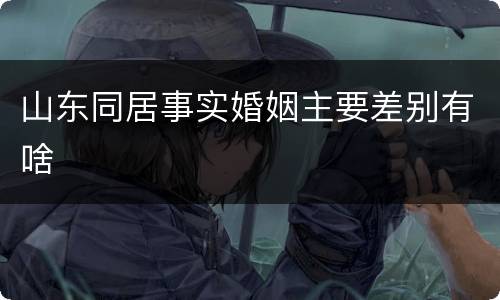 山东同居事实婚姻主要差别有啥