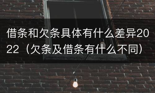 借条和欠条具体有什么差异2022（欠条及借条有什么不同）
