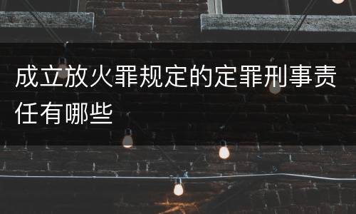 成立放火罪规定的定罪刑事责任有哪些