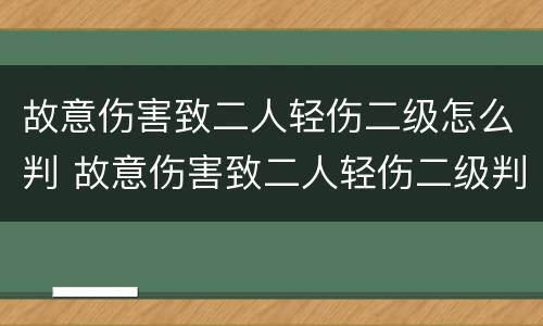 故意伤害致二人轻伤二级怎么判 故意伤害致二人轻伤二级判多久