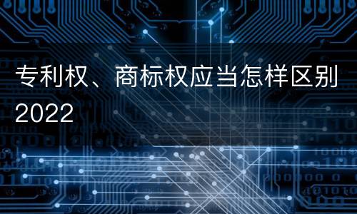 专利权、商标权应当怎样区别2022