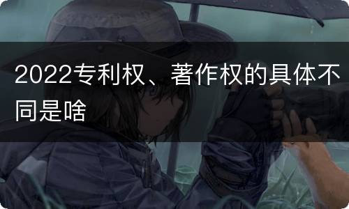 2022专利权、著作权的具体不同是啥