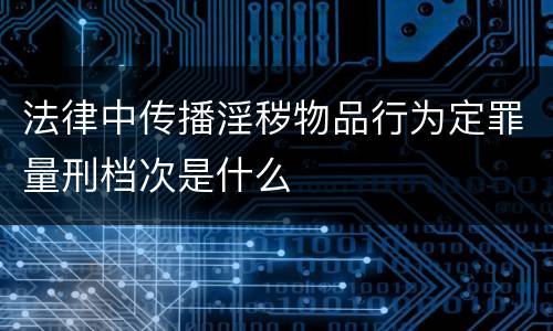 法律中传播淫秽物品行为定罪量刑档次是什么