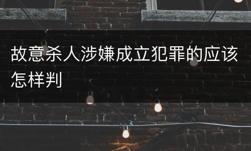 故意杀人涉嫌成立犯罪的应该怎样判