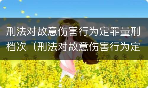 刑法对故意伤害行为定罪量刑档次（刑法对故意伤害行为定罪量刑档次的规定）