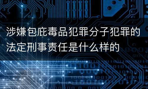 涉嫌包庇毒品犯罪分子犯罪的法定刑事责任是什么样的