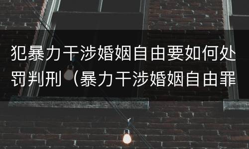 犯暴力干涉婚姻自由要如何处罚判刑（暴力干涉婚姻自由罪怎么判刑）