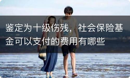 鉴定为十级伤残，社会保险基金可以支付的费用有哪些