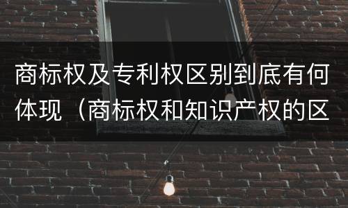 商标权及专利权区别到底有何体现（商标权和知识产权的区别）
